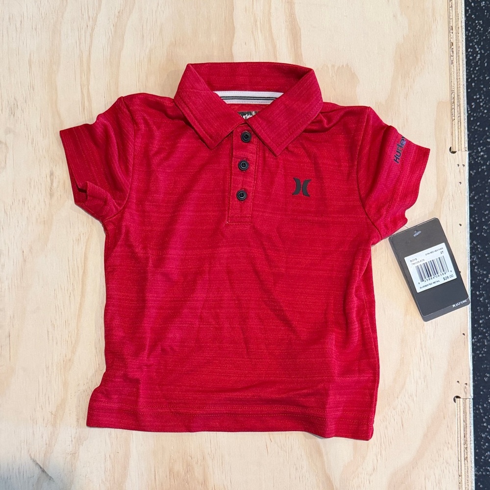 Hurley Kids Polo Shirt in Vibrant Red
